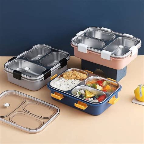 3 compartment stainless steel lunch box for kids|best insulated kids lunch box.